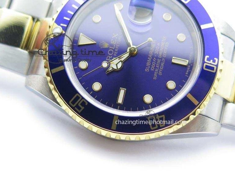 MiroTime 1231 Stretchable Submariner BP Maker 16613 Blue Dial SS YG Case On SS YG Bracelet A 3877